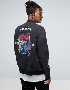 Maharishi Souvenir Jacket In Black With Embroidery - Черный