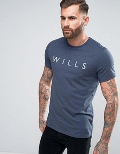 Jack Wills Westmore Wills Logo T-Shirt in Navy - Темно-синий