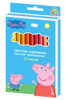 Цветные карандаши 12 цветов Peppa Pig