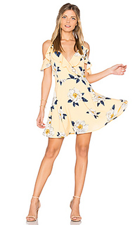 Flower print cold shoulder flare dress - J.O.A.