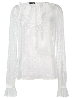 polka dot ruffle blouse Rochas