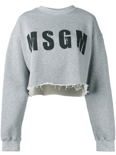 укороченная толстовка с логотипом MSGM