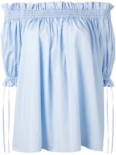 off the shoulder smocked blouse Alexander McQueen