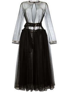 прозрачное платье из тюля с поясом Givenchy