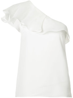 single ruffled shoulders blouse Badgley Mischka