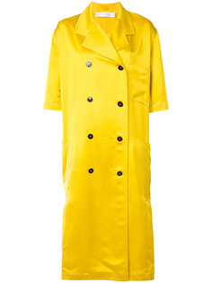 двубортное пальто с плиссировкой Victoria Beckham