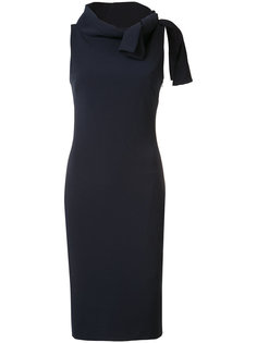 tied neck fitted dress Badgley Mischka