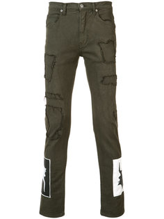 брюки с нашивками Helmut Lang
