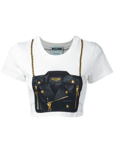укороченная футболка с принтом сумки Moschino