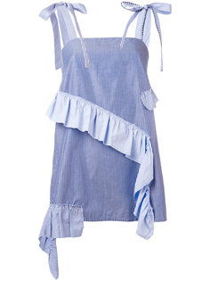 ruffled details striped blouse Erika Cavallini