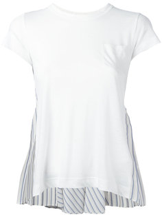 T-shirt with stripe-embellished back Sacai