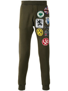 спортивные брюки с заплатками Dsquared2