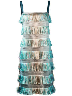 tiered fringe dress Alberta Ferretti