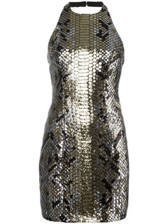 платье с вырезом-халтер и пайетками Balmain
