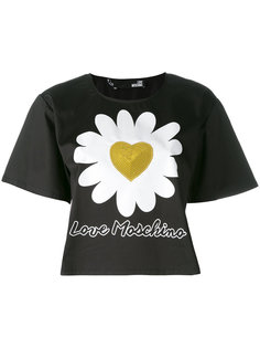 футболка с сердечком из пайеток Love Moschino