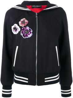 куртка-матроска с аппликациями-цветами Dolce &amp; Gabbana
