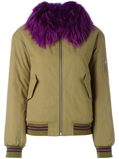 fur trim bomber jacket  Army Yves Salomon