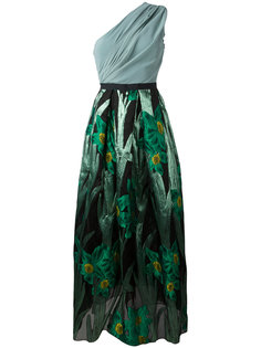 жаккардовое длинное платье с цветочным принтом Christian Pellizzari