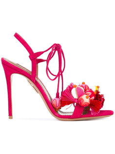 босоножки с помпонами Aquazzura