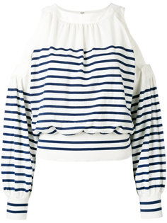 cold shoulder striped sweater Sacai