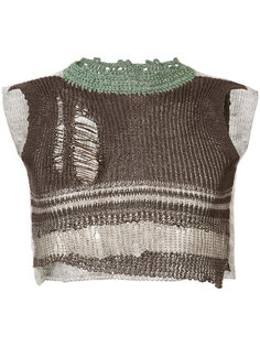 distressed knit cropped vest  Vivienne Westwood