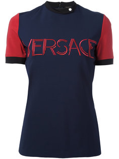 трикотажный топ с вышитым логотипом Versace