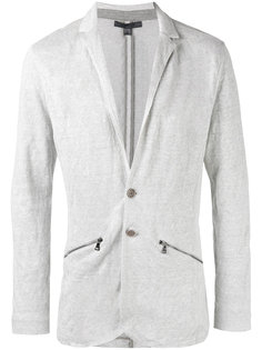 zip detail knitted blazer John Varvatos