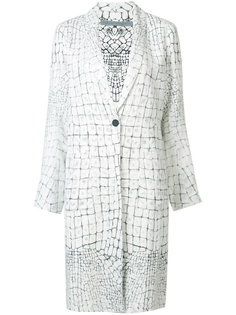 printed slim duster  Raquel Allegra