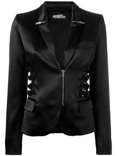 zip &amp; strap detail blazer Jeremy Scott
