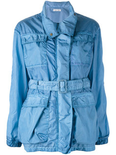 denim belted coat Tomas Maier
