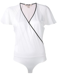 contrast trim wrap top Diane Von Furstenberg
