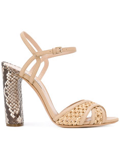 snake print heeled sandals  Casadei
