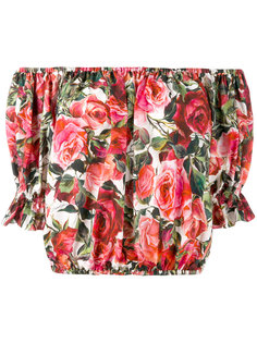 rose print cropped blouse Dolce &amp; Gabbana