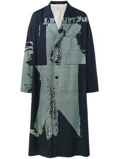 oversized printed overcoat Yohji Yamamoto