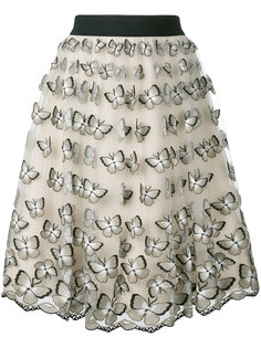 юбка со складками и принтом бабочек Alice+Olivia