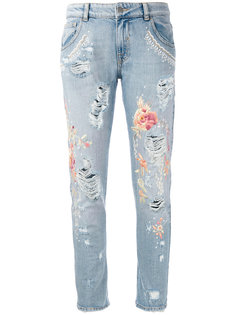 джинсы с цветочной вышивкой  Amen Amen.