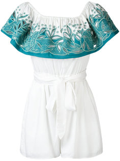 open embroidery bardot playsuit Mara Hoffman