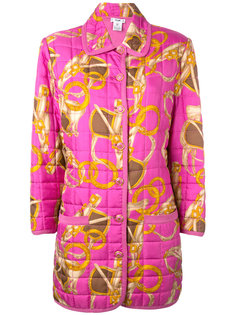 scarf print quilted coat Céline Vintage