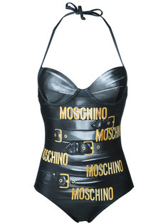 купальник с эффектом кожи Moschino