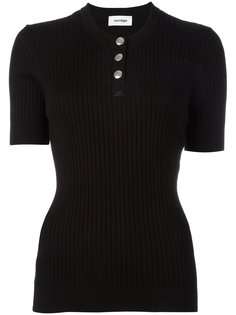 трикотажная футболка в рубчик Courrèges