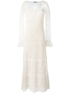 длинное кружевное платье  Alexander McQueen
