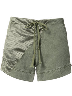 panelled satin and cotton shorts Greg Lauren