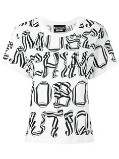printed text T-shirt  Boutique Moschino