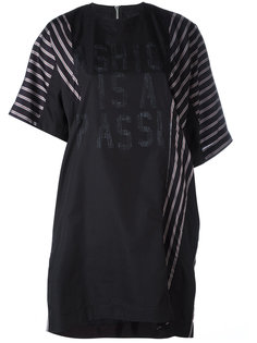 printed striped T-shirt dress Sacai