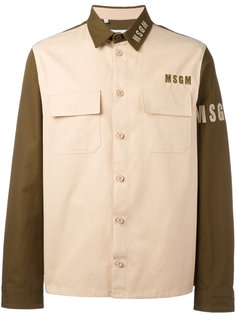 двухцветная куртка с логотипом MSGM