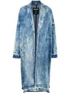 джинсовое пальто с эффектом кислотной стирки  MSGM