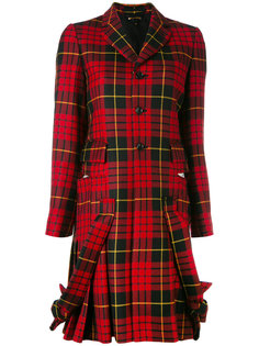 plaid pleated hem coat Comme Des Garçons
