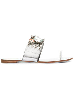 chain and jewel detail sandals Casadei