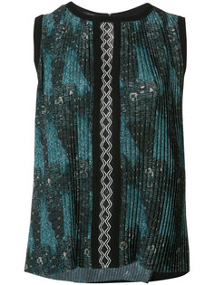 tribal print pleated top Yigal Azrouel