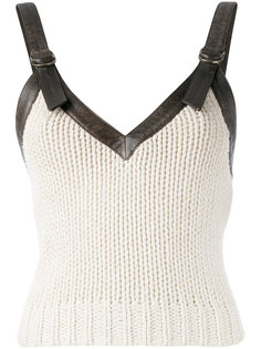 knitted buckle strap tank top Valentino